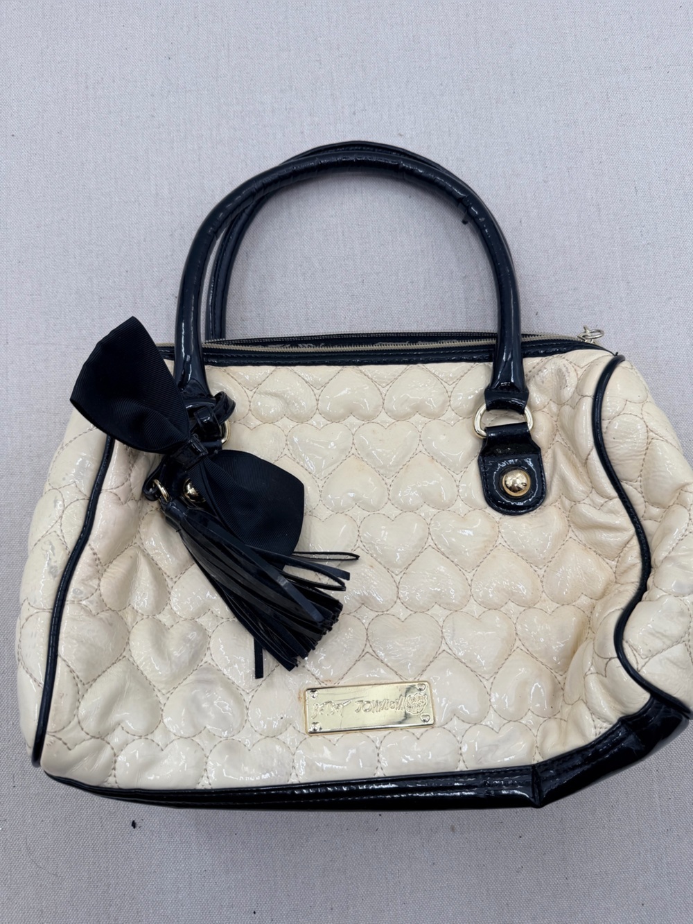Betsey Johnson Puffed Heart Barrel Bag